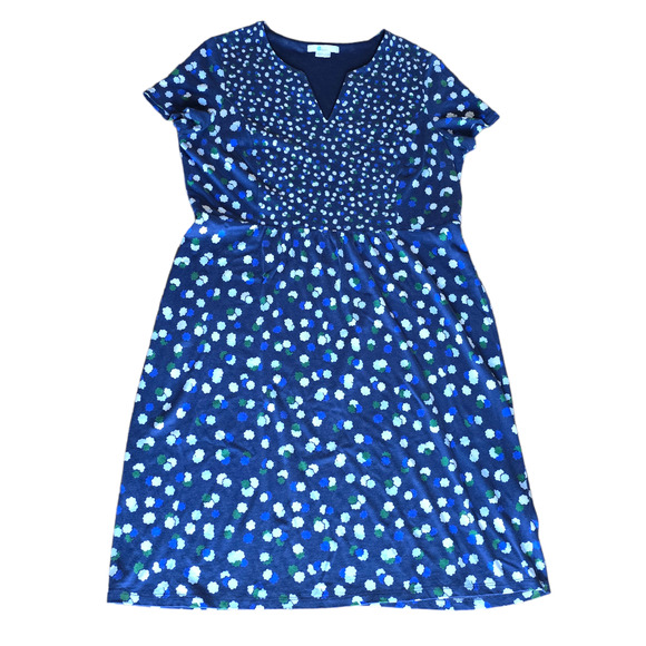 Boden Dresses & Skirts - Boden Women's Emory Jersey Dress Blue Green Floral, Size 14R